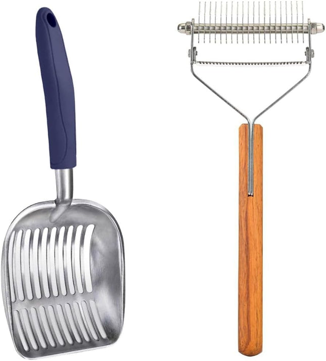 Litter Shovel & Dual-Sided Pet Grooming Comb Set V1258-DP02-F-541