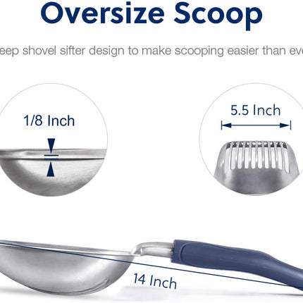 Litter Shovel & Dual-Sided Pet Grooming Comb Set