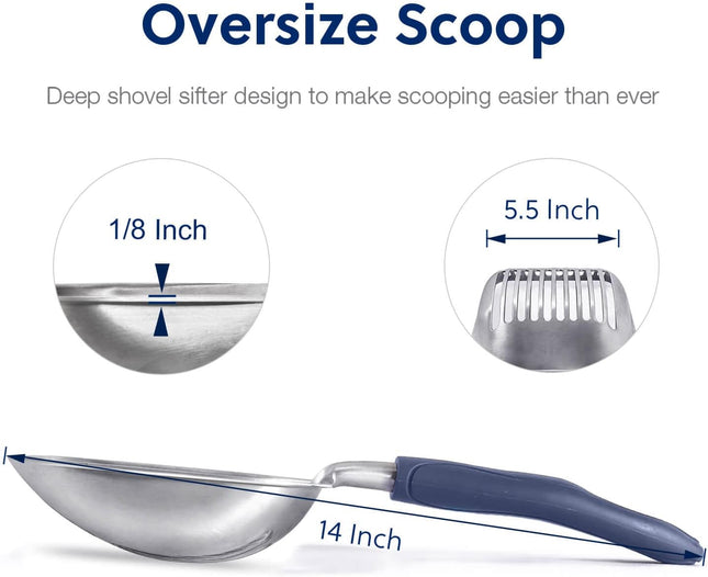Litter Shovel & Dual-Sided Pet Grooming Comb Set – product detail