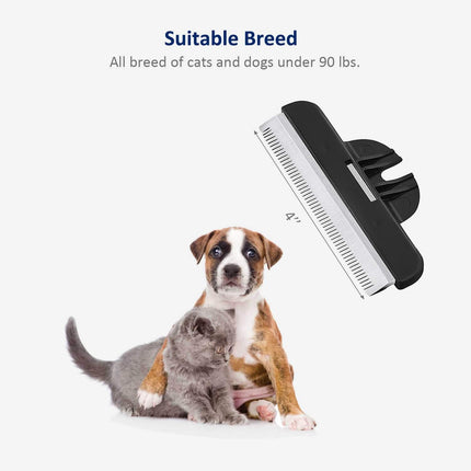Cat Dog Shedding Tool, Pet Deshedding Brh, Professional Grooming for Short Medium Long Hair Cats and Dogs, Effectively Reduce Shedding by Up to 95%, Light Blue & Black