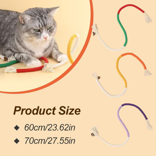 6Pcs Rope Cat Chew Toys Multi-Color Interactive Cat Toy for 28 Inches Safe Teeth Cleaning Toy for All – product detail