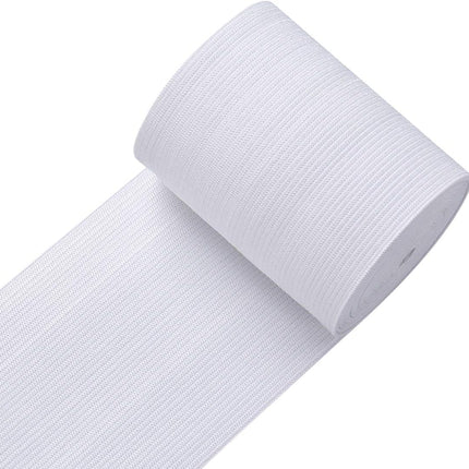 Knit Elastic Bands for Sewing White Heavy Stretch High Elasticity Flat Elastic Cord 3 Inch Wide Braided Elastic Spool 10 Yard