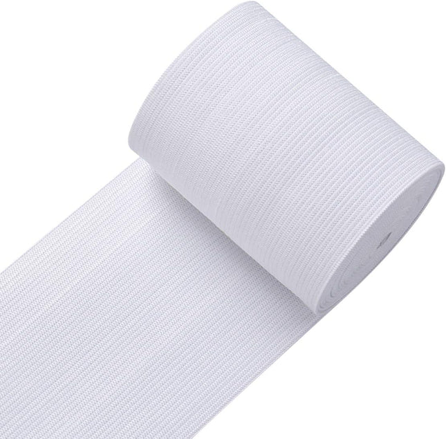 Knit Elastic Bands for Sewing White Heavy Stretch High Elasticity Flat Elastic Cord 3 Inch Wide Braided