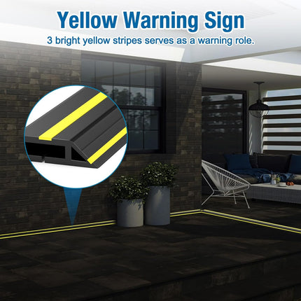 10 ft Floor Cable Cover Protector, Heavy Duty PVC Duct Easy to Unroll, Prevent Trip Hazard for Home Office or Outdoor Settings