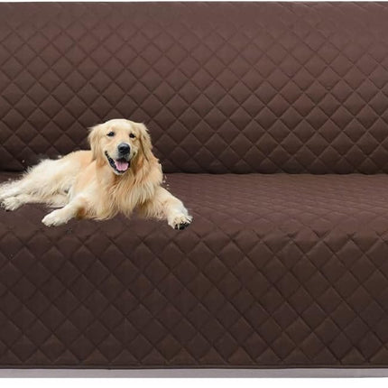 UNICE Home Reversible Sofa Cover Bundle Loveseat Cover(Sofa+Loveseat Small, Coffee)