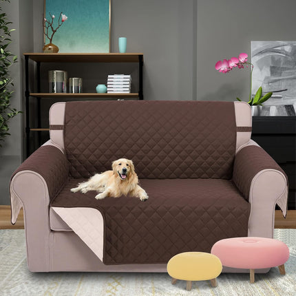 UNICE Home Reversible Sofa Cover Bundle Loveseat Cover(Sofa+Loveseat Small, Coffee)