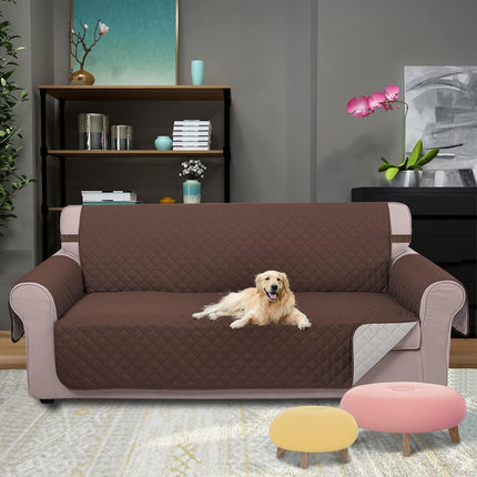 UNICE Home Reversible Sofa Cover Bundle Loveseat Cover(Sofa+Loveseat Small, Coffee)