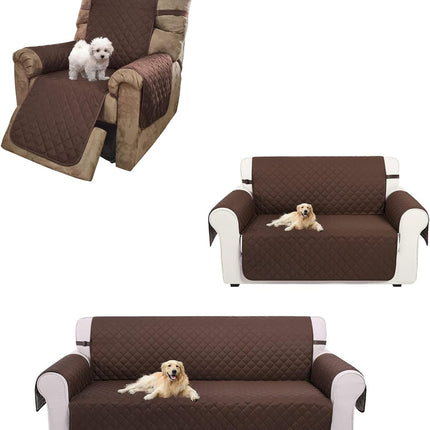 UNICE Home Sofa Cover Bundle Loveseat Cover Chair Cover (Sofa+Loveseat+Chair, Coffee)