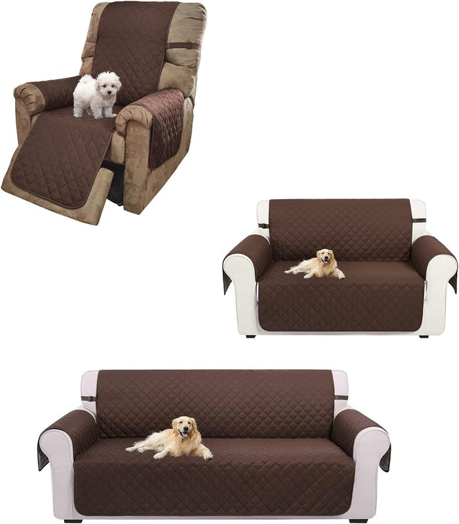 UNICE Home Sofa Cover Bundle Loveseat Cover Chair Cover (Sofa Plus Loveseat Plus Chair Coffee)