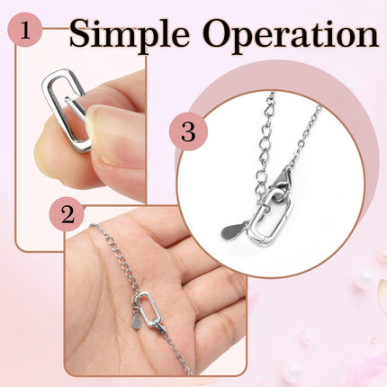 2pcs Tiny 925 Sterling Silver Oval Ring Jewelry Clasps, 2 Size Lobster Clasp Shortener Clip Carabiner Necklace Clasp Connector Clasps Jewelry Making DIY Hardware Replacement