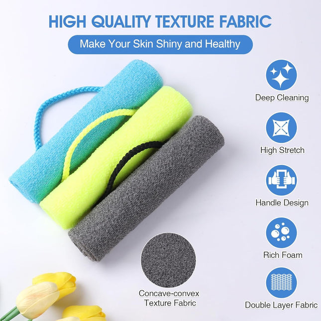 3 Pcs Exfoliating Net Sponge Body Scrubber Bath Towel – product detail