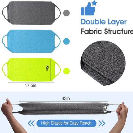 3 Pcs Exfoliating Net Sponge Body Scrubber Bath Towel