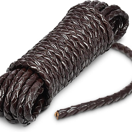 4mm 5.46yard Genuine Round Leather Cord for Jewelry Making, 20 Pack 4mm Hole Magnetic Clasps Leather Bracelet Necklace Paracord Fashion Jewelry DIY Leathercraft Accessories