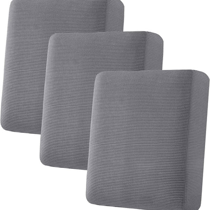 Super Stretch Individual Seat Chion Covers Sofa Covers Couch Chion Cover Slipcover Sets Thick Jacquard Textured Twill Fabric (3 Piece Sofa Chion Covers, Grey)