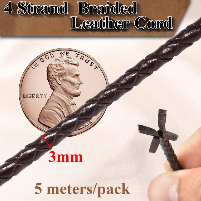 3mm 5.46yard Genuine Round Leather Cord for Jewelry Making 0.4 mm Dia.10 Rolls Copper Jewelry Wire 10 – product detail