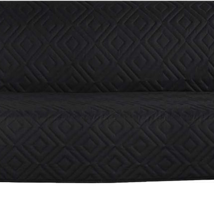 Futon Cover Reversible Sofa Slipcover Furniture Protector Water Resistant 2 Inch Wide Elastic Straps Sofa Bed Pets Kids Dog Cat Fit Sitting Width Up to 70"(Futon, Black/Grey)