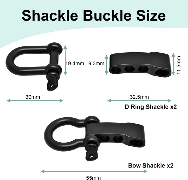 CooBigo 4pcs Paracord Bracelet Shackle Buckle Metal Survival Bracelet Bow Anchor Plus D Ring – product detail
