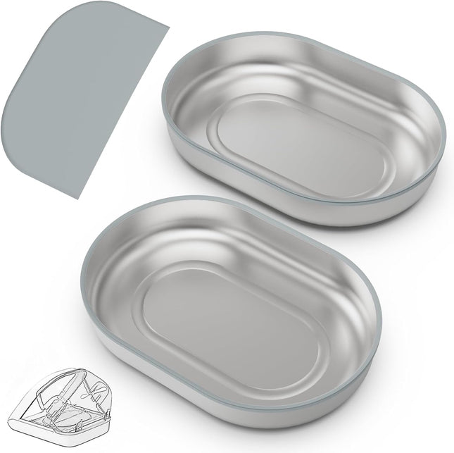 Stainless Steel Bowl for Automatic Microchip Cat Pet Feeder Sealing Ring Design for Keeping Food