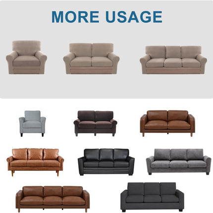 Multi-Pieces Sofa Covers Stretch Couch Covers Form Fitted Seats and Back Chions Covers (3 Seat Covers Pl 3 Back Cion Covers, Bon 2 Armrest Covers), Sand