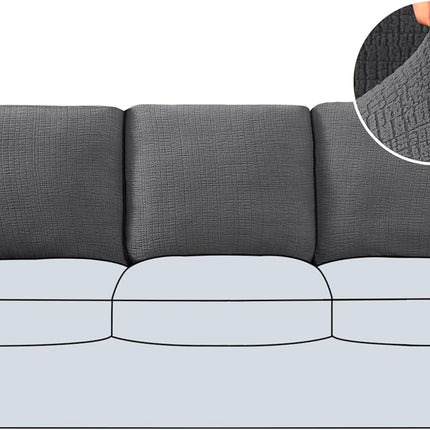 Jacquard Couch Chion Covers High Stretch Sofa Covers for 3 Chion Couch Furniture Protector Spandex Anti-Slip Soft Thickened Slipcovers Crizzle Pattern(3 Back Covers, Grey)