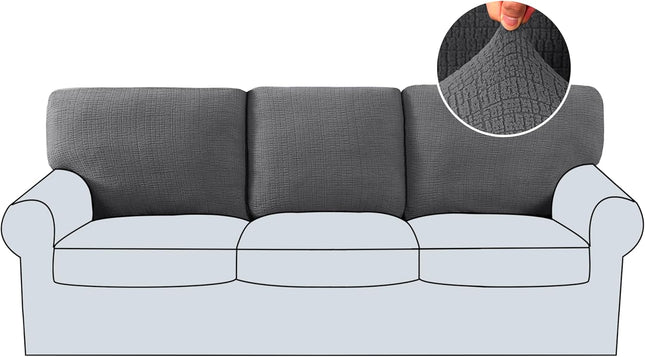 Jacquard Couch Chion Covers High Stretch Sofa Covers for 3 Chion Couch Furniture Protector Spandex (3 Back