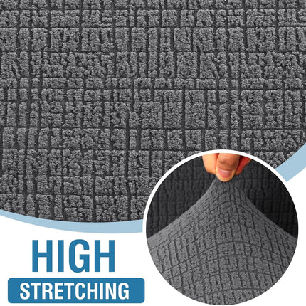 Jacquard Couch Chion Covers High Stretch Sofa Covers for 3 Chion Couch Furniture Protector Spandex Anti-Slip Soft Thickened Slipcovers Crizzle Pattern(3 Back Covers, Grey)