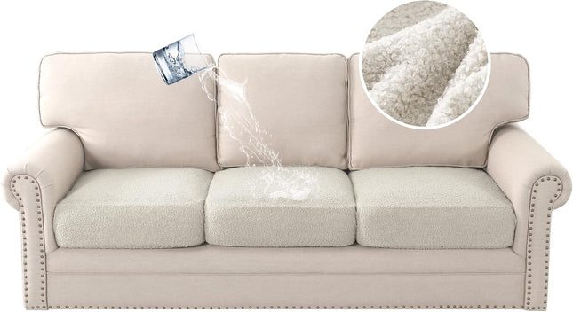 Waterproof Sofa Seat Chion Covers Sofa Covers for Seating Couch Chion Slipcover Protectors Non Slip in White