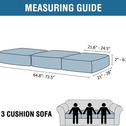 Waterproof Sofa Seat Chion Covers Sofa Covers for Seating Couch Chion Slipcover Protectors Non Slip Chion Cover, Made of Looped Fleece Fabric Durable Sturdy (3 Pack, Natural White)