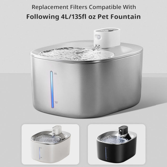 Cat Water Fountain Filter Replacement Pet Drinking Fountain Filters Compatible with 135 fl oz/4L Cat Water – product detail