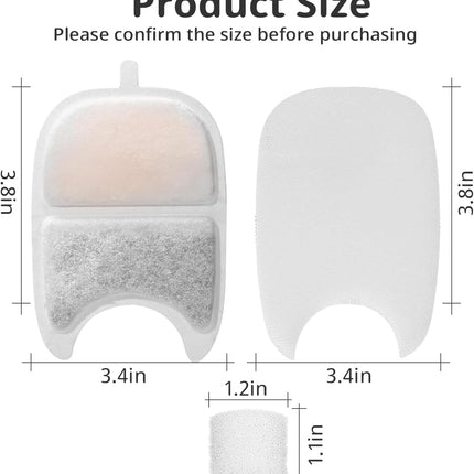 Cat Water Fountain Filter Replacement Pet Drinking Fountain Filters Compatible with 135 fl oz/4L Cat Water Fountain-12 Set Filters with Sponges