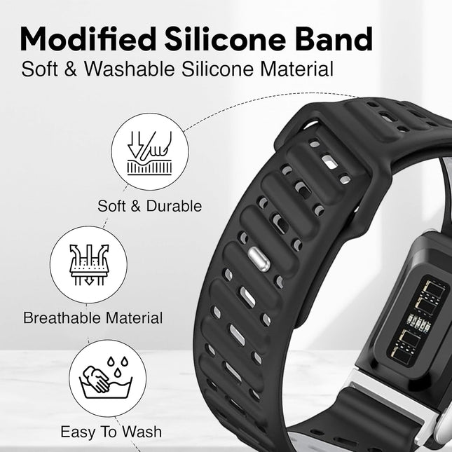 Modified Silicone Sport Replacement Band Compatible with WHOOP 5.0 One Peak and Life Fitness – product detail