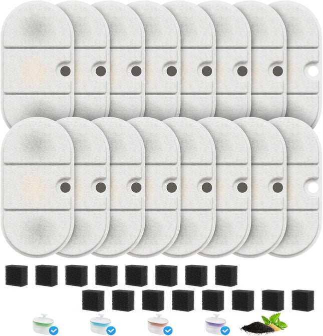 16 Pack Cat Water Fountain Filter Replacement for PLWF002 71oz/2.1L Capsule Pet Water Fountain with