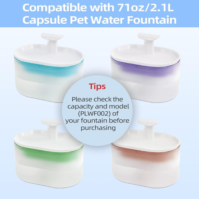 16 Pack Cat Water Fountain Filter Replacement for PLWF002 71oz/2.1L Capsule Pet Water Fountain with – product detail
