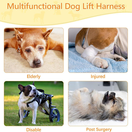 Dog Lift Harness Dog Sling for Large Dogs, Portable Dog Carrier Sling for Back Legs, Ajtable Hip Support Harness for Weak Rear Leg, Assist Senior Disabled Joint Injuried and After ACL