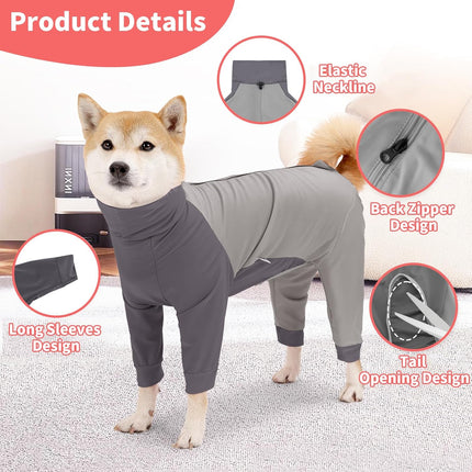 Recovery Suit for Dogs Dog Surgery Suit, Long Sleeve Dog Onesie After Spay Neuter for Female Dogs, Dog Surgical Recovery Body Suits to Prevent Licking Shedding Cone Alternative