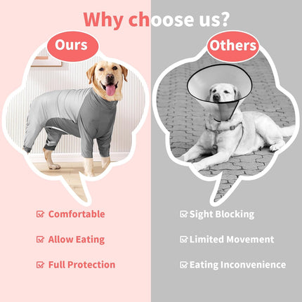 Recovery Suit for Dogs Dog Surgery Suit, Long Sleeve Dog Onesie After Spay Neuter for Female Dogs, Dog Surgical Recovery Body Suits to Prevent Licking Shedding Cone Alternative