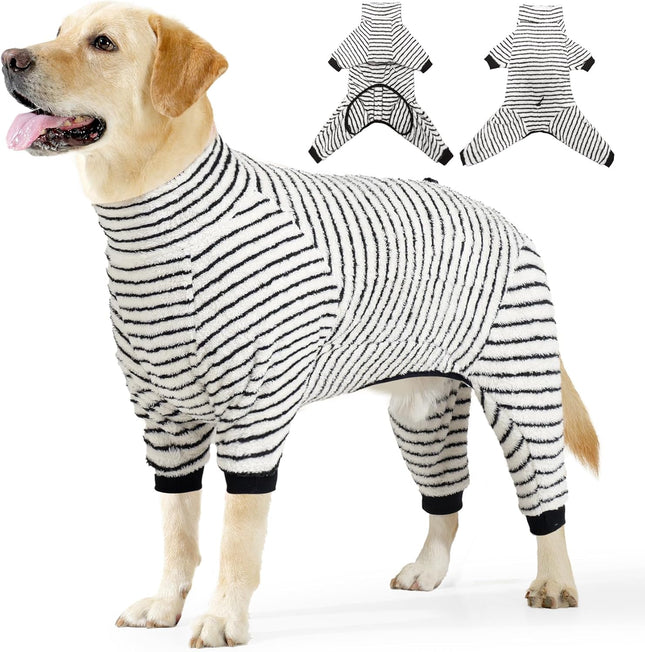 Dog Winter Coat Sweater Dog Clothes Soft Fleece Pullover Pajamas Dog Cold Weather Coats Warm in Black