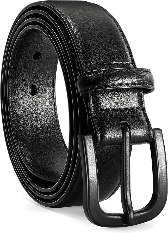 Men's Metal Free Leather Belt TSA Approved Non Metal Belt for Men Jeans with Hypoallergenic Buckle