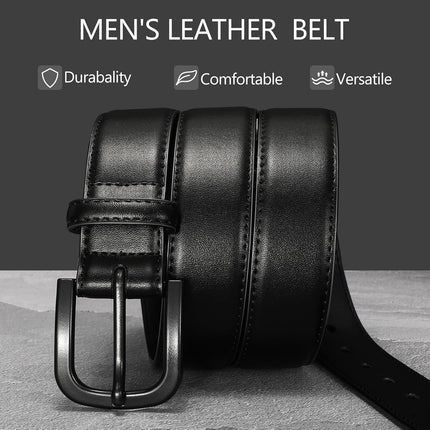 Men's Metal Free Leather Belt TSA Approved Non Metal Belt for Men Jeans with Hypoallergenic Buckle