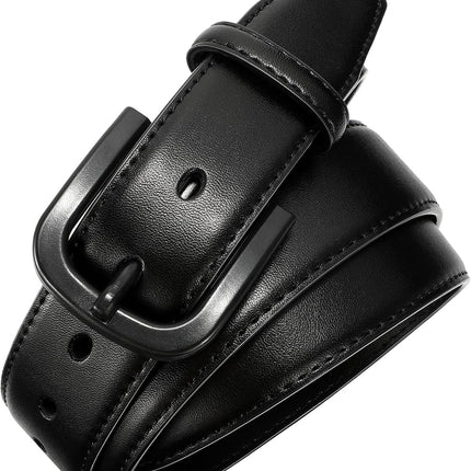 Men's Metal Free Leather Belt TSA Approved Non Metal Belt for Men Jeans with Hypoallergenic Buckle