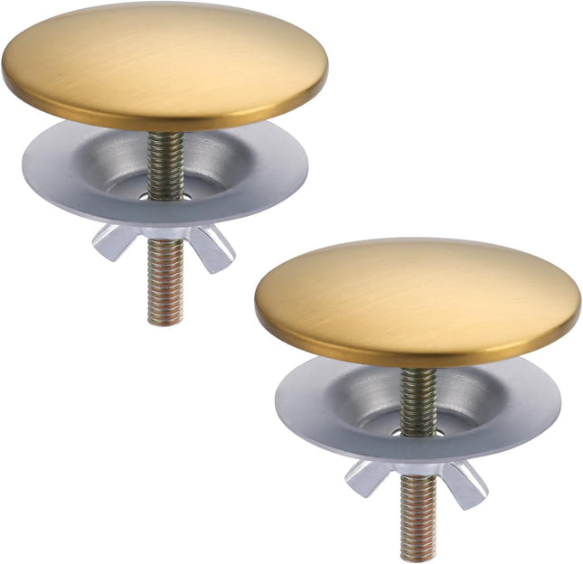 Kitchen Sink Hole Cover 2 PCS Faucet Plate Stopper Countertop Cap Tap Blanking Metal Plug Brushed Gold