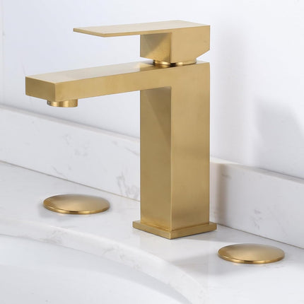 Kitchen Sink Hole Cover, 2 PCS Faucet Plate Stopper, Countertop Cap, Tap Blanking Metal Plug, Brushed Gold