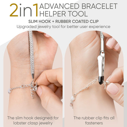 Bracelet Helper Tool with Hook - Fastener Helper Tool for Bracelet, Necklace, Jewelry, Watch - Silver, Teal, Emerald, Bundle
