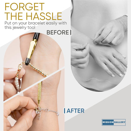 Bracelet Helper Tool with Hook - Fastener Helper Tool for Bracelet, Necklace, Jewelry, Watch - Silver, Gold, Bundle