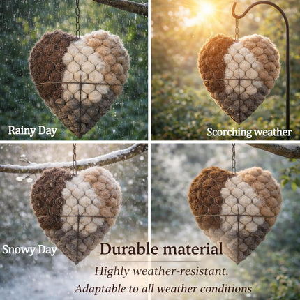 2PCS Alpaca Fiber Bird Nesting, Handmade Alpaca Fiber Bird Nesting Heart (Stuffable), 3 Bags of Nesting Materials, Warm Nests for Winter Birds, for Home Gardens and Wild Birds (2 PCS)