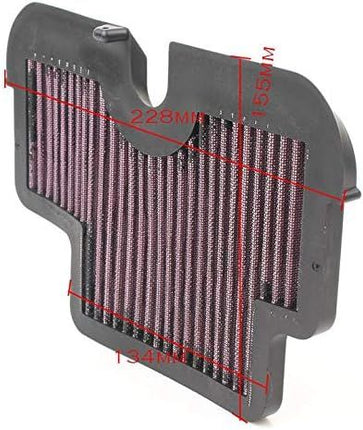 Motorcycle Air Cleaner Filter Element Assembly Replacement Compatible Fits for 2006-2008 Kawasaki EX650A Ninja 650R / EX650E Ninja 650 Black Red