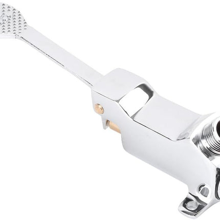 Single Foot Pedal Water Valve Copper Bathroom Faucet for Basin Water Tap Floor Mount Single Pedal Valve Silver