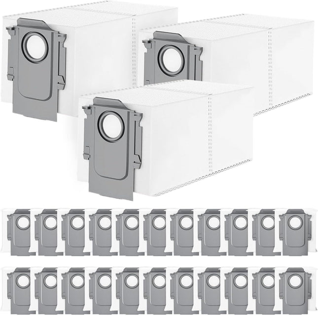 25 Packs Disposable Dust Bags for Roborock QV35A/Qrevo S5V Saros 10R/10/Z70 S8 MaxV/Max Ultra
