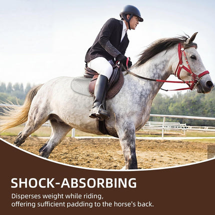 Non Slip Gel Saddle Pad for Horse TPE Half Pad for Back Breathable Provide Ample Cushioning for Injury Prevention and Pressure Relief for Western Horse Under Saddle Dressage Jumping Training
