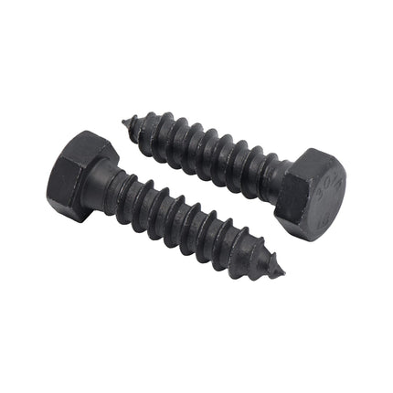 1/2" x 2”, 25-Piece Black Lag Bolts, Rustproof 4-Layer Ceramic BLAKOTE, 2X Protection of Galvanized Lag Screws, for Decks Pergolas by Makers Bolt